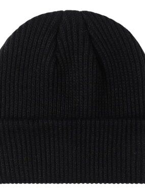 Unisex Black Warm Thick Knitted Cuffed Beanie Winter Classic Ski Skull Cap